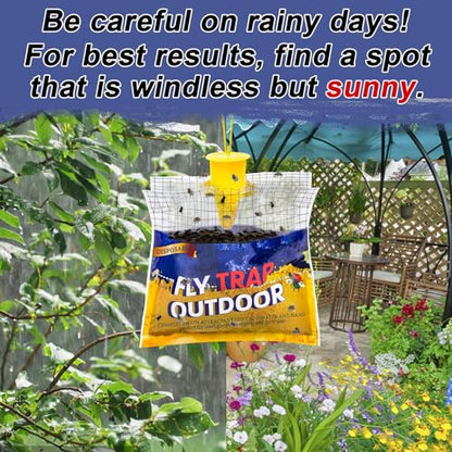Fly Traps Outdoor Hanging for Patio, 10 Pre-Baited Flies Bags Disposable | Flies Catcher Repellent, Reusable Stable Horse Ranch Trapper Outdoor Hanging Fly Killer Helps Control Flies - size: 10 pack