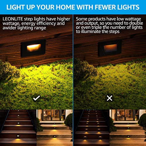 LEONLITE 6-Pack 5CCT 120V LED Step Lights, Horizontal, Oil Rubbed Bronze - color: Oil-Rubbed Bronze, size: 4.72 Inch