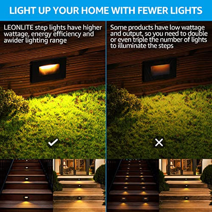 LEONLITE 6-Pack 5CCT 120V LED Step Lights, Horizontal, Oil Rubbed Bronze - color: Oil-Rubbed Bronze, size: 4.72 Inch
