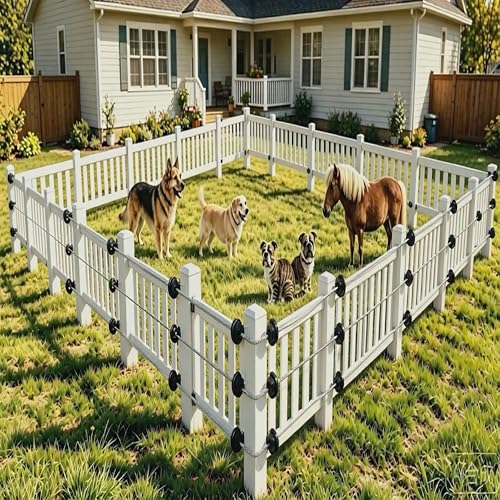 Electric Fence Insulator 80 Pcs Screw with 1 Insulator Socket Tool, Black,PP/PE Screw-in Fence Ring Post Insulator for Wood Post, Fits 8-30 Gauge High-Tensile Wire/Polywire/Tape/Rope