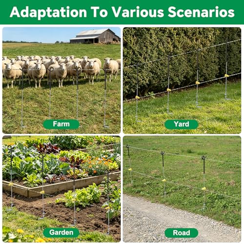 41" Systems Pig Tail Step-in Electric Fence Post for Livestock,30Pcs Black - color: Black