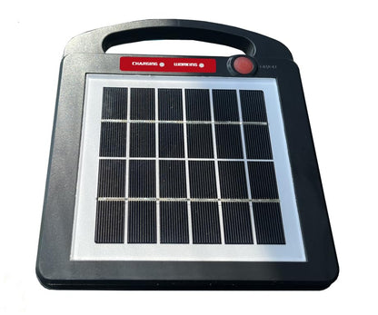 Solar Electric Fence Charger for Day and Night Power | Red Sizzle 1XS | 0.13 Joule | Portable Solar Energizer for Livestock for Small Gardens, Keep Our Small Pests