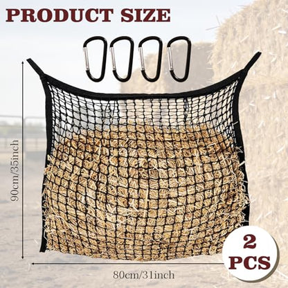 2 Pack Slow Feed Hay Nets for Horses, Goats and Cattle