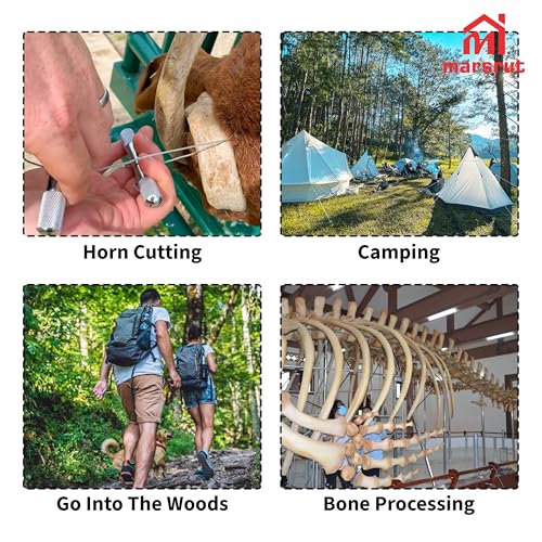 Wire Saw for Goat Horns with 2 Handles, Dehorning Cutting Tool OB Stainless Steel Heavy Duty Braided Removal Cutter, Rust Resistant Pocket String Compact for Outdoor Camping Garden Cattle Fishing