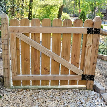 Heavy Duty Non-Weld Self Closing Gate Hinges Adjustable Hardware 2 Pack | 90 Degree Gate Hinges Kit for Wood/Vinyl/Metal/Outdoor Fence, with Self-Tapping Screws and Swing Adjuster Tool