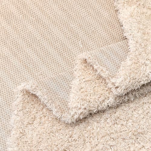 Surf turtle Apricot Curly Teddy Fleece Faux Fur Fabric 36" x 59" - color: Apricot, size: 36 x 59 inches