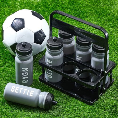 Suclain Squeeze Water Bottles with Carrier, 14 Pcs, Grey - color: Grey