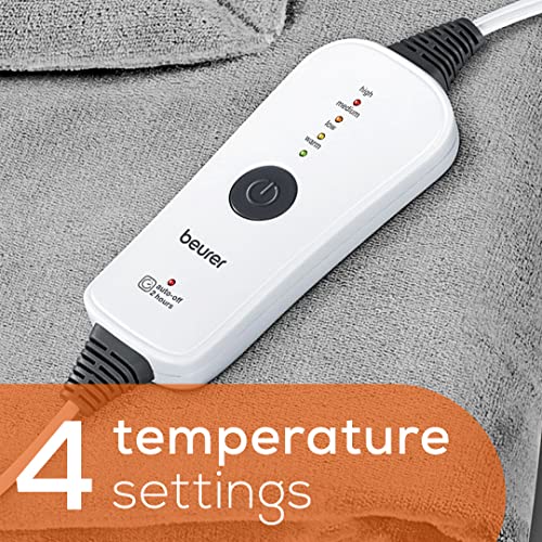 Beurer Heated Electric Blanket, Cozy-Soft Fleece Throw, Auto shut-off, 50x60 in (Adult Size), Portable Heating Blanket for Bed, Desk & Office with Control, Perfect for Home & Travel, HD71