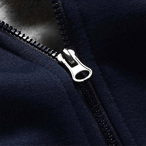 MACHLAB Men's Pullover Winter Workout Fleece Hoodie Jackets Full Zip Wool Warm Thick Coats - color: W02blackgray, size: Small