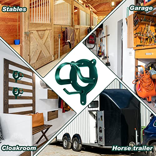 Dunzy 6 Pcs Bridle Hooks Horse Bridle Rack, Dark Green - color: Dark Green