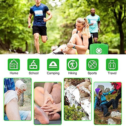 Home-Businesses First-Aid Emergency-Kit for Camping-Car - 300 Pcs Urgent Essential First Aid Kits Refill Supplies with Tourniquet Bandages for Workpalce Green 1st Aid - style: 300Pcs-Green