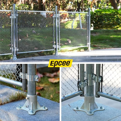 Post 2.5" (2 3/8" OD) Chain Link Fence Post Floor Flange Bracket, for Chain Link Fence Posts, Mailboxes, and Other Steel Round Post Galvanized Anchor Flange Bases (6 Pack) - size: 2.5"