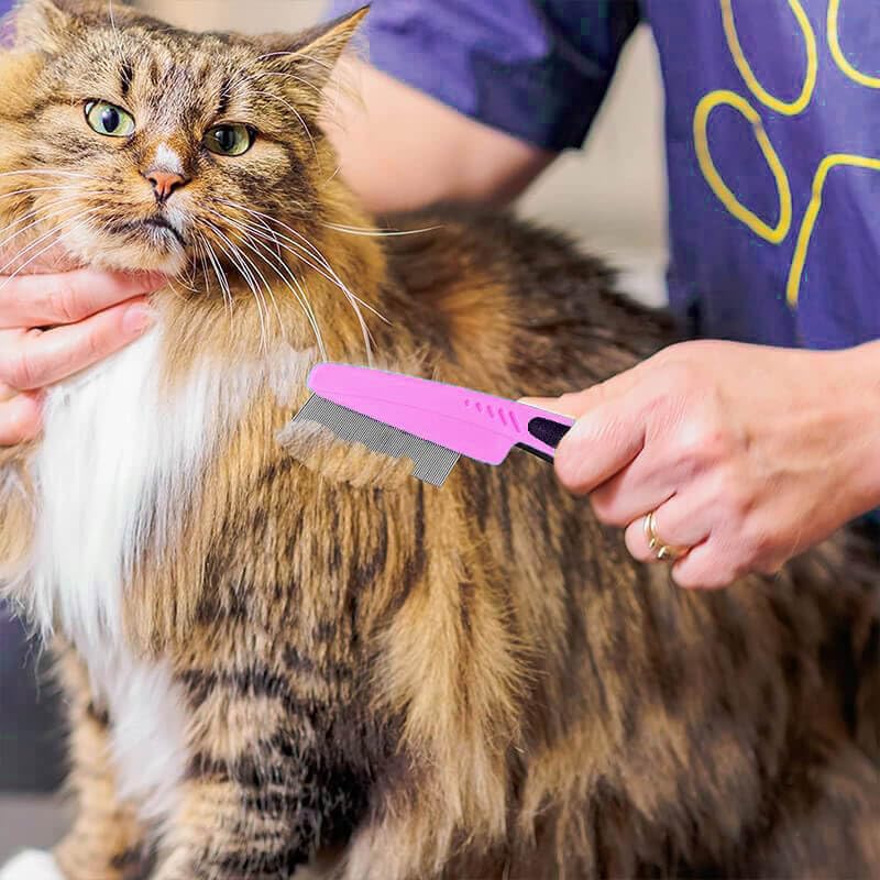 Flea Comb for Dogs and Cats, Fine-Toothed Pet Combs for Detangling or Dematting Face & Paws