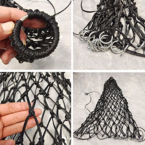 4 Pcs Hay Bags for Horses: 42 inch Long Slow Feed Hay Net for Horses - 2 * 2 inch Holes Mess with Nylon Rope Hanging (Black) - size: 4 Bags