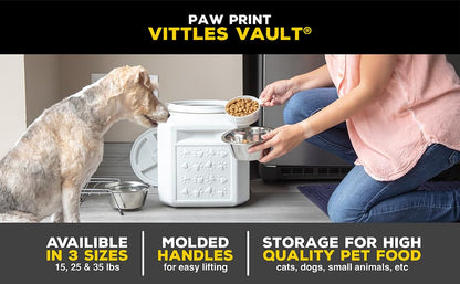 Vittles Vault Airtight Pet Food Storage Container + Scoop, Fits Up to 35lbs - size: 35 Pounds