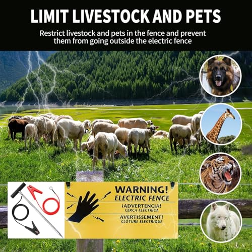 24in Ground Rod, Alligator Clip Lead Wire for Solar Fence Charger & Generator - size: 24