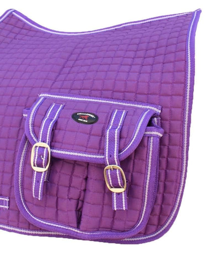 Horse Quilted English All-Purpose Saddle Pad Purple w/ Pockets 7285