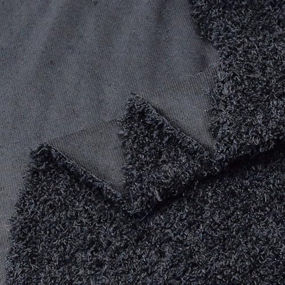Surf turtle Black Curly Teddy Fleece Faux Fur Fabric 36" x 59" - color: Black, size: 36 x 59 inches