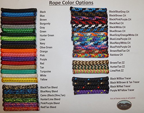 Horse Pocket Halter, Quick Catch Halter - 1/4" Polyester Rope - color: Black with Blue Tracer