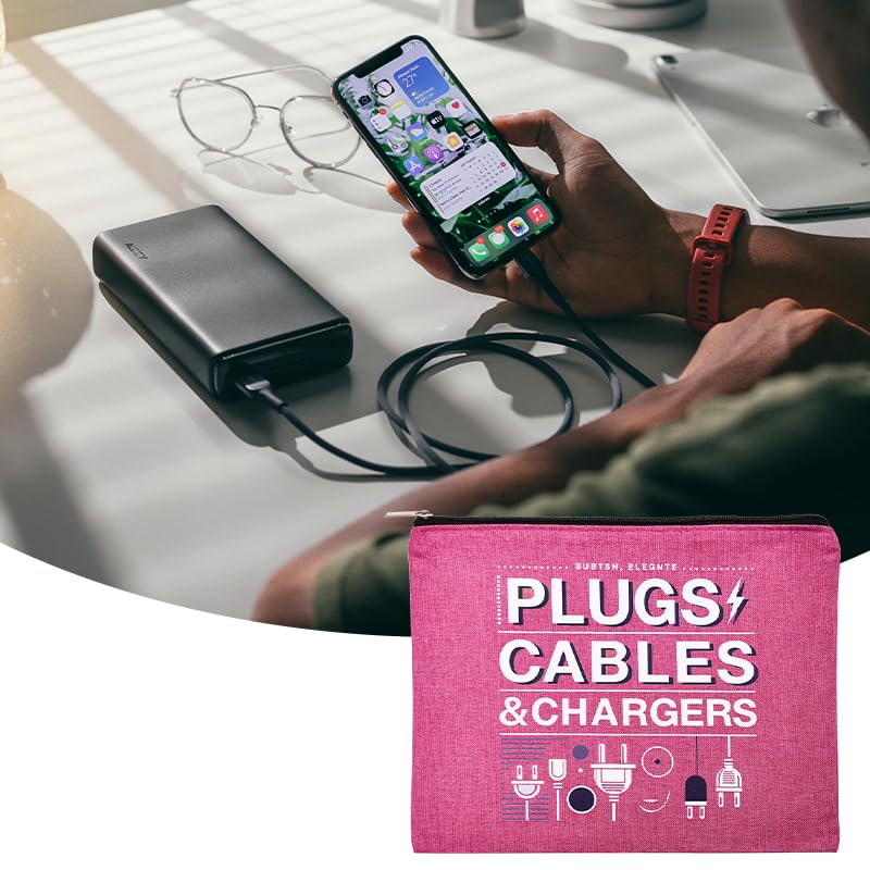 ShiQiao Spl Charging Cable Organizer Pouch for Travel Accessories Bag for Charging Cable Portable Organizer Bag Travel Toiletry Makeup Cosmetic Bags for Daughter Friend Christmas Birthday Gifts - style: Plugs Cables Charger