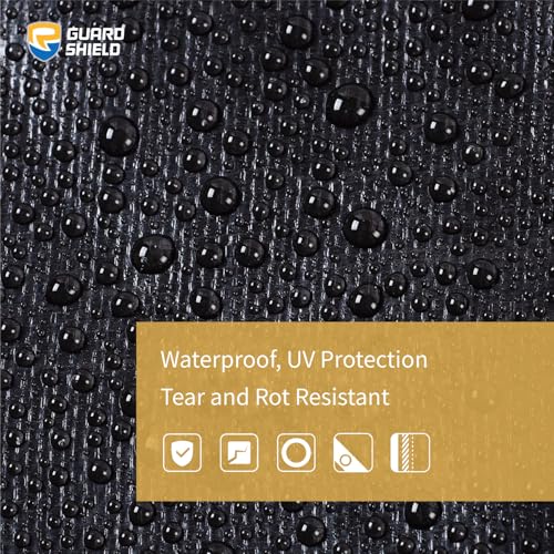 GUARD SHIELD Tarps Heavy Duty Waterproof 12x24 Feet Black Poly Tarp Cover Square Outdoor Thick UV Resistant Tarpaulin with Grommets 10mil - color: Black, size: 12x24