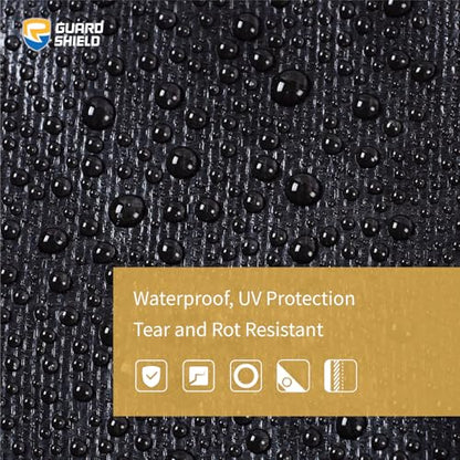 GUARD SHIELD Tarps Heavy Duty Waterproof 12x24 Feet Black Poly Tarp Cover Square Outdoor Thick UV Resistant Tarpaulin with Grommets 10mil - color: Black, size: 12x24