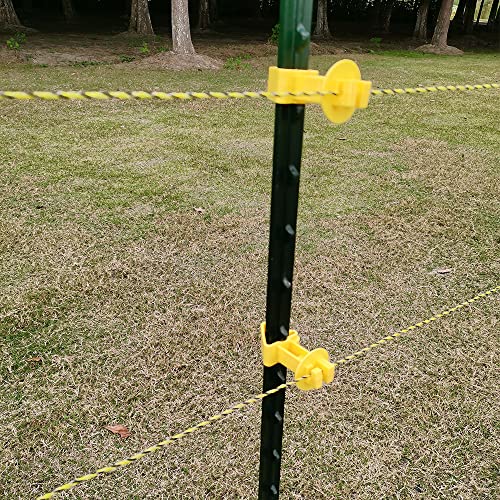 25-Pack Electric Fence T-Post Insulators, Snap-On Extended - color: Yellow