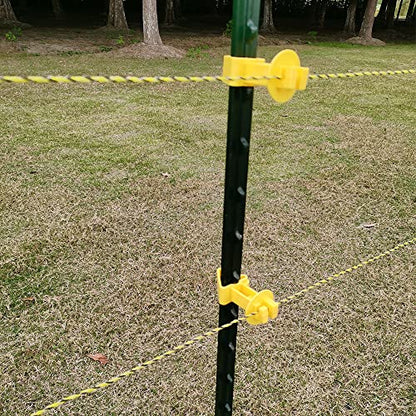 25-Pack Electric Fence T-Post Insulators, Snap-On Extended - color: Yellow