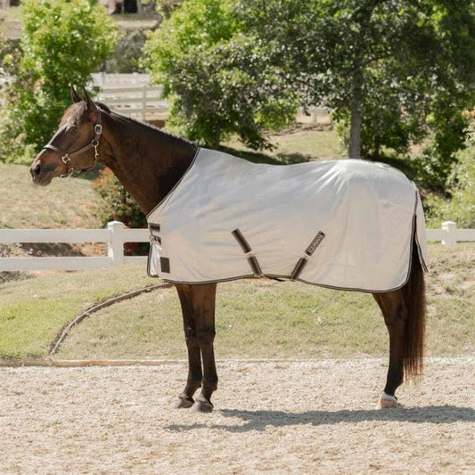 Equinavia Gard Horse Fly Sheet Nylon Mesh Equine Fly Sheet for Horses, Pony - color: Silver Grey/Turquoise, size: 78 in