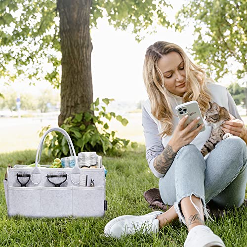 Pet Grooming Tote, Dog Grooming Supplies Organizer, Travel Outdoor (Bag ONLY) (Sliver Grey) - color: Sliver Grey