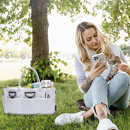 Pet Grooming Tote, Dog Grooming Supplies Organizer, Travel Outdoor (Bag ONLY) (Sliver Grey) - color: Sliver Grey
