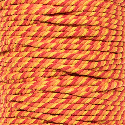 Super Soft 3 Strand Twisted Cotton Rope (Blazin, 1/2 Inch x 10 Feet) - color: Blazin, size: 10 Feet X 1/2 Inch