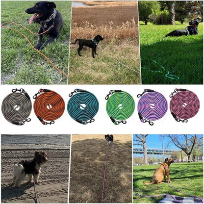 BTINESFUL 8/12/20/30/50/75ft Dog Tie-Out Long Tether Rope Dog Lead for Yard - color: Pink Blue, size: 12 Foot