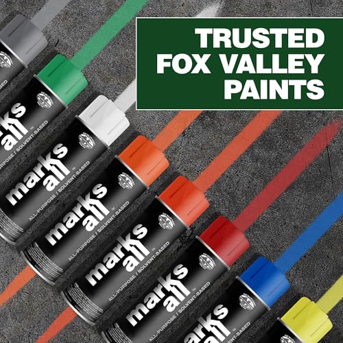 Fox Valley 17oz Marks All Solvent-Based Paint 12-Pack, Red Fluorescent - color: Red Fluorescent