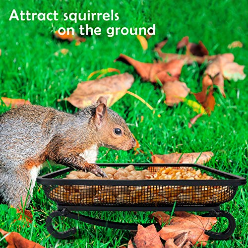 MIXXIDEA Ground Bird Feeder Tray, Metal Platform Mesh Seed Tray for Bird Feeders, Great Attracting Garden Yard Decoration for Wild Birds Squirrels Dove (1 Pack) - size: 7x7 inches (1 pack)