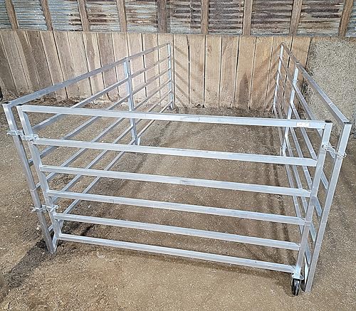 Aluminum 5 FT X 10 FT 6 Rail 40" Tall Wall-Mounted Sheep & Goat STALL KIT Pen