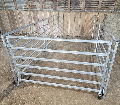 Aluminum 5 FT X 10 FT 6 Rail 40" Tall Wall-Mounted Sheep & Goat STALL KIT Pen