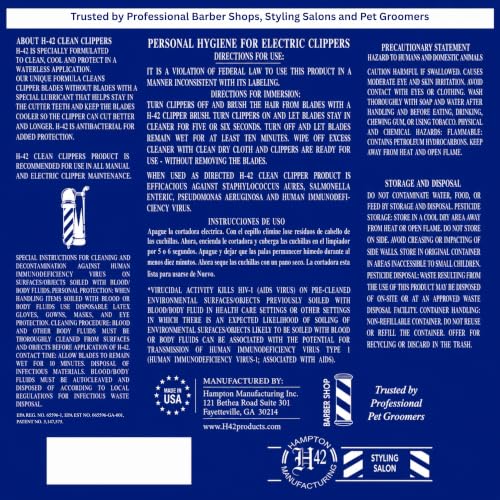 H-42 Professional Clipper Blade Cleaner - Waterless, Cleans & Cools, 32oz Refill Bottle - size: Bottle-32 Fl Oz