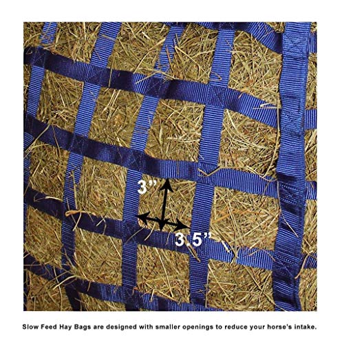 Derby Originals Easy Feeder Patented Four Sided Slow Feed Horse Hay Bag with Exclusive Super Tough Bottom