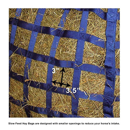 Derby Originals Easy Feeder Patented Four Sided Slow Feed Horse Hay Bag with Exclusive Super Tough Bottom