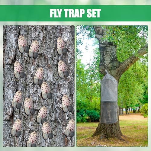 Qualirey 2 Pack Spotted Lanternfly Trap Lanternfly Killer for Tree,Grey - color: Gray