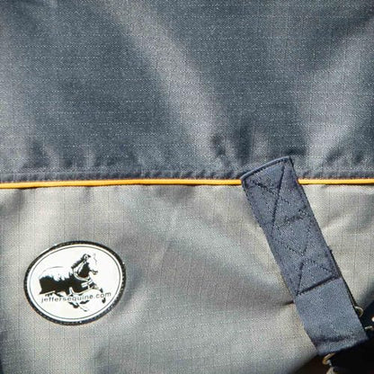 Jeffers Economy Plus Turnout Blanket with Standard Neck for Horses – 1200 Denier Waterproof Shell, 240g Polyfill Insulation - Breathable Weatherproof & Warm Equine Blankets, Navy & Gray – 87 inches - size: 87"