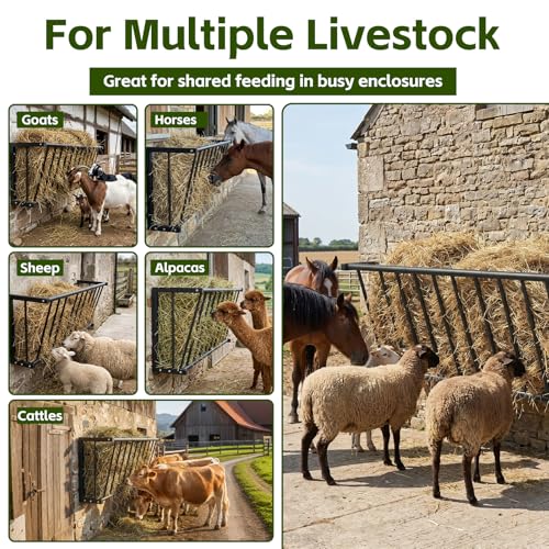 Wall Mount Hay Rack, 38" Metal Hay Feeder, 25-Gallon Capacity - size: 38 Inch(25 Gal)