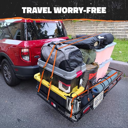 Mockins XXL Trailer Hitch Cargo Carrier with Rear Lights & Plate Bracket - size: 72"L X 36"W X 6"H - XXL