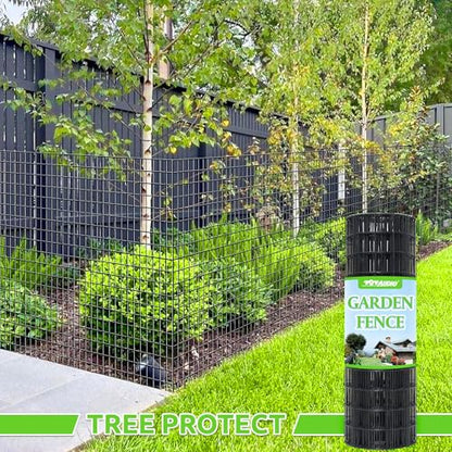 Black PVC Coated Welded Wire Fencing,2"x4" 14 Gauge,72inch H x 50ft L Garden Wire Fence Roll,2/3/4/5/6ft Tall x 50/100 ft Long Hardware Cloth Metal Mesh for Yard,Farm,Chicken,Dog,Vegetable Protection - color: Black, size: 2"x4" 72inx50ft
