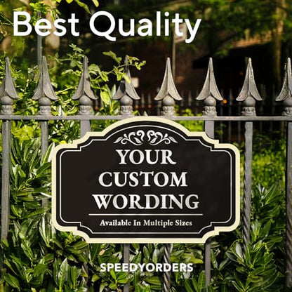 Custom Aluminum Outdoor Metal Sign, Personalized, Waterproof, Design 2 Black Charcoal 18x12 In - color: Design 2 - Black Charcoal, size: 18x12 Inches