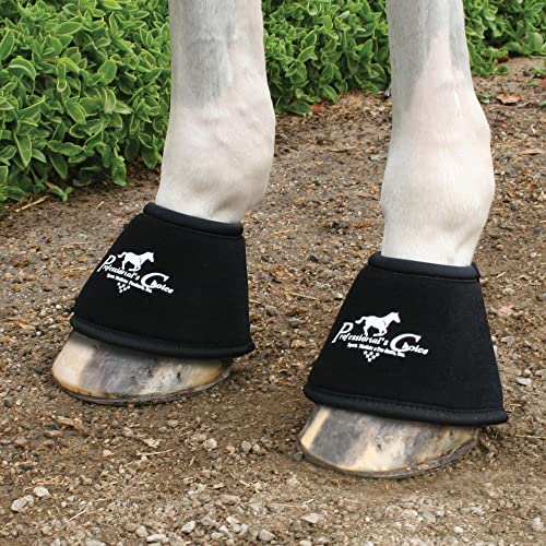 Professional's Choice Quick-Wrap Bell Boots | Ultimate in Hoof and Soft Tissue Protection | 360 Degree Wrap | Small, Medium, Large - color: Black, size: Small