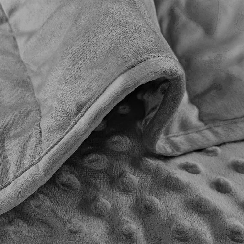 ALANSMA Reversible Weighted Blanket for All Season, Luxury Velvet, Warm and Cool, Adult 5Lb Grey Weighted Blanket, Enjoy Sleeping Anywhere(Grey,35"x48" 5.5lbs) - color: Grey, size: 35''x48'' 5.5lbs