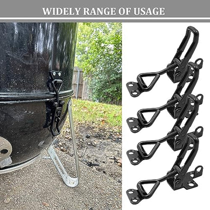 8Pack Heavy Duty Toggle Clamp Latch 4003 Style, Black Toggle Clamps | 1320lb Capacity Pull Clamp Adjustable Quick Release Hasp Clamps,Metal Toggle Latches Catch for Smoker Door Tool Box Trunk Jig - color: Black-4pcs