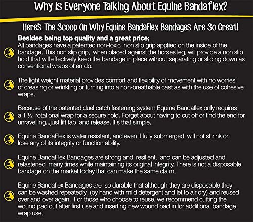 Equine BandaFlex Non-Adhesive, Disposable, Washable and Reusable Bandages (Large) - size: Large